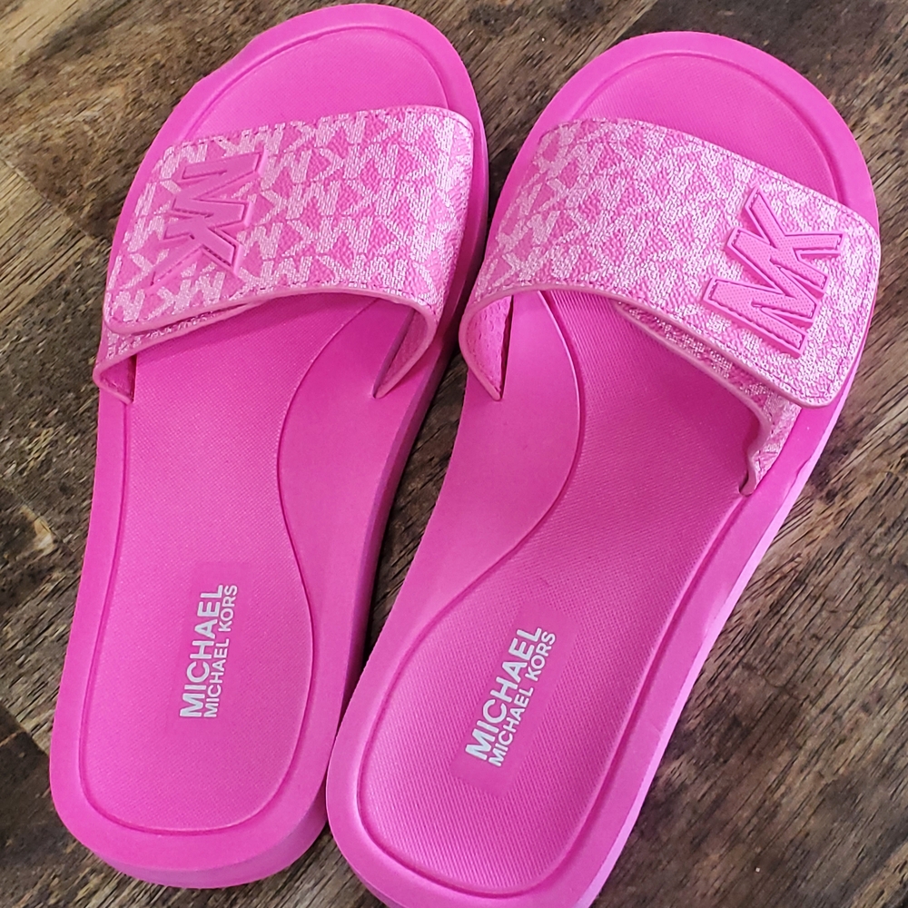 Michael Kors Pink Slide Sandals